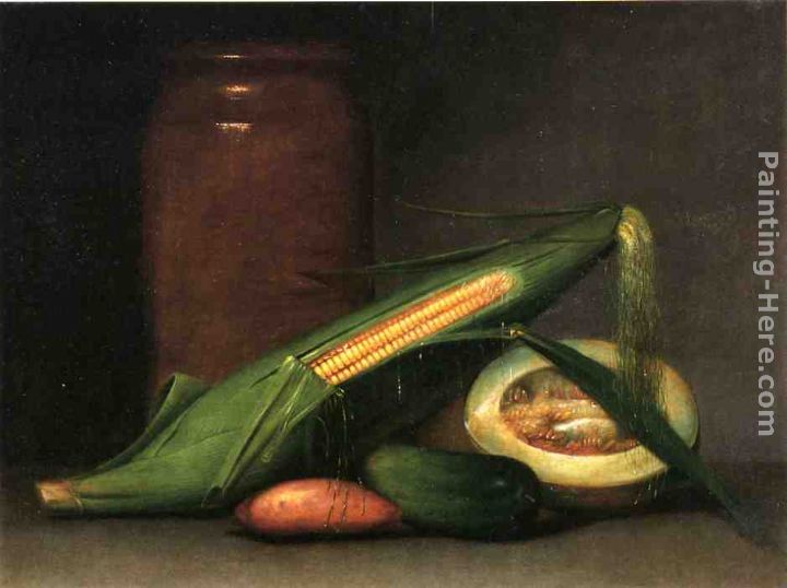Corn and Canteloupe painting - Raphaelle Peale Corn and Canteloupe art painting